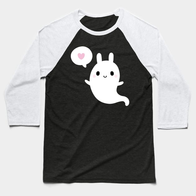 Cutie Bunny Ghost | Nikury Baseball T-Shirt by Nikury